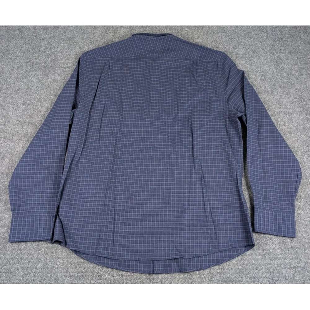 Charles Tyrwhitt Long‎ Sleeve Button Down Shirt Mens XL Slim Indigo Check Cotton